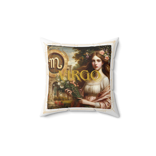 Virgo Zodiac Spun Polyester Square Pillow