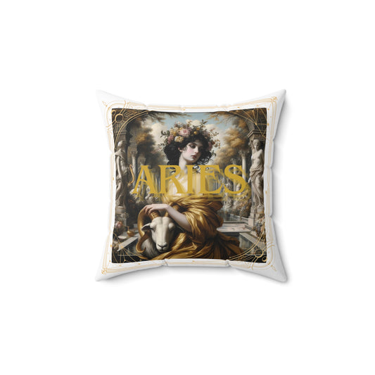 Aries Zodiac Spun Polyester Square Pillow