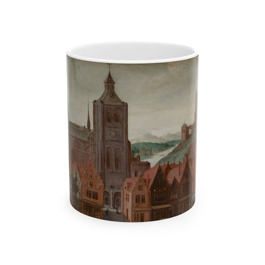 The Marketplace in Bergen op Zoom Ceramic Mug, 11oz