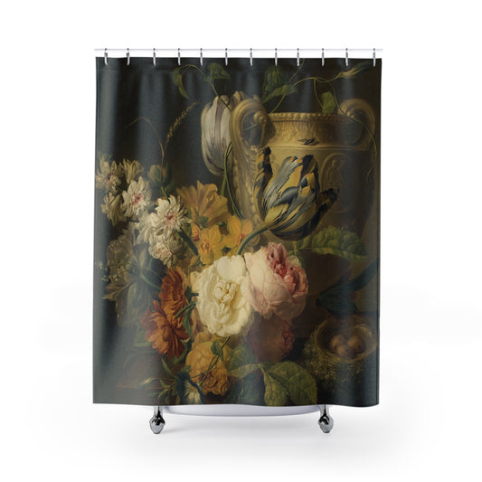 Flowers by A Stone Vase Shower Curtains